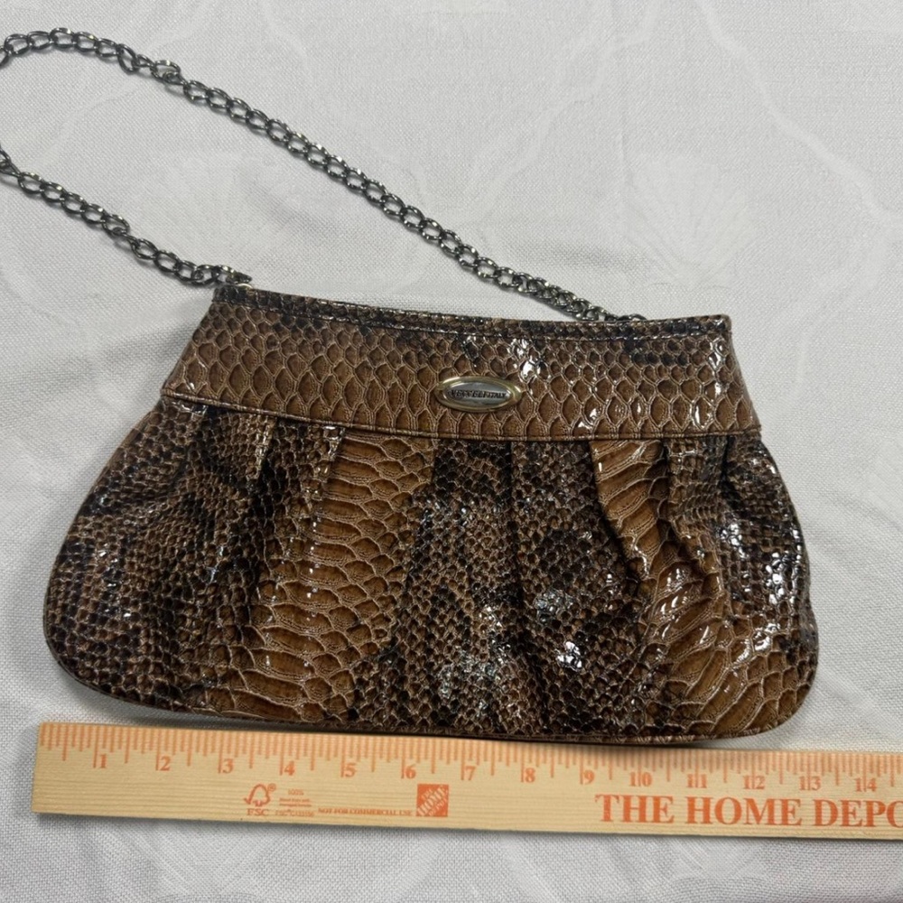 Vecceli Italy Brown Snakeskin Shoulder‎ Bag - Picture 5 of 6